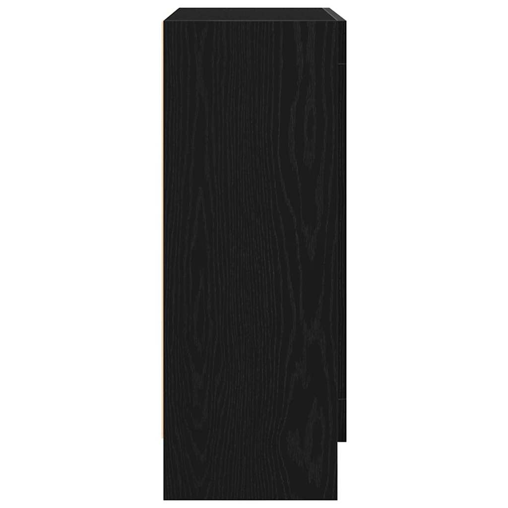 Gabinete de Livros Carvalho Preto 82,5 x 30,5 x 80 cm