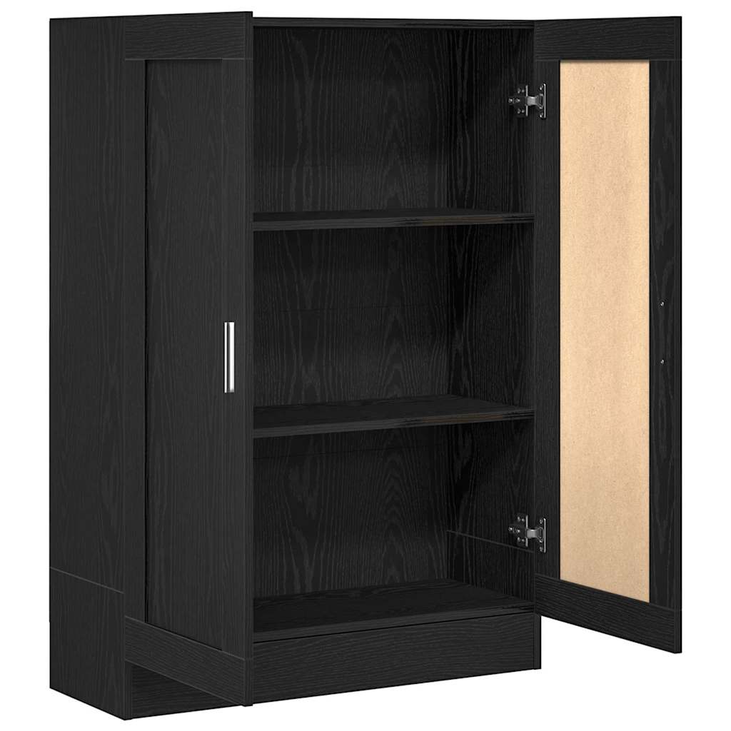 Gabinete de Livros Carvalho Preto 82,5 x 30,5 x 115 cm