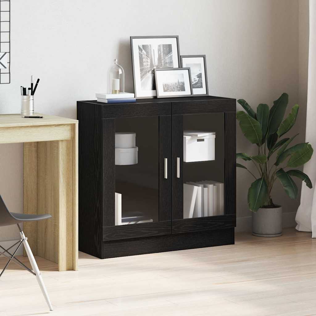 Gabinete de Livros Carvalho Preto 82,5 x 30,5 x 80 cm