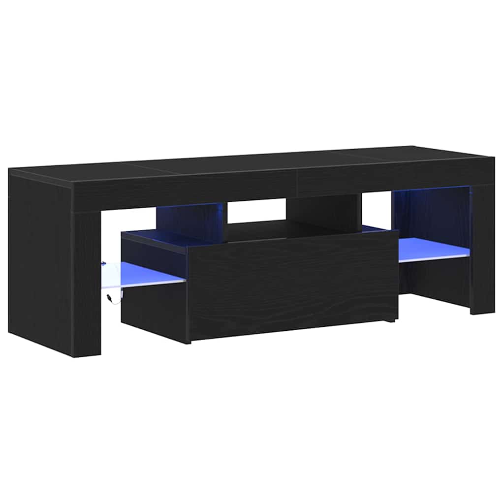 Gabinete para TV com gaveta Carvalho Preto 120 x 35 x 40 cm