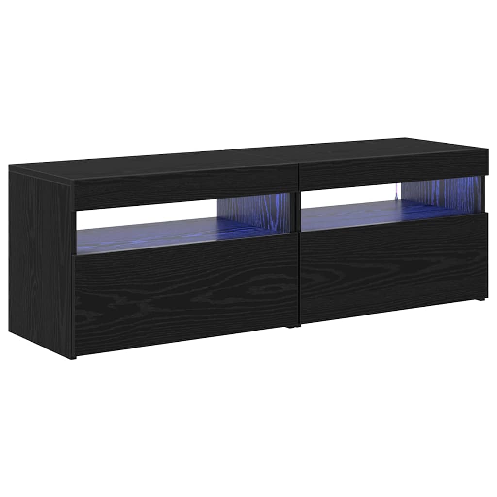 Gabinete para TV 2 pcs Preto 60 x 35 x 40 cm Madeira processada