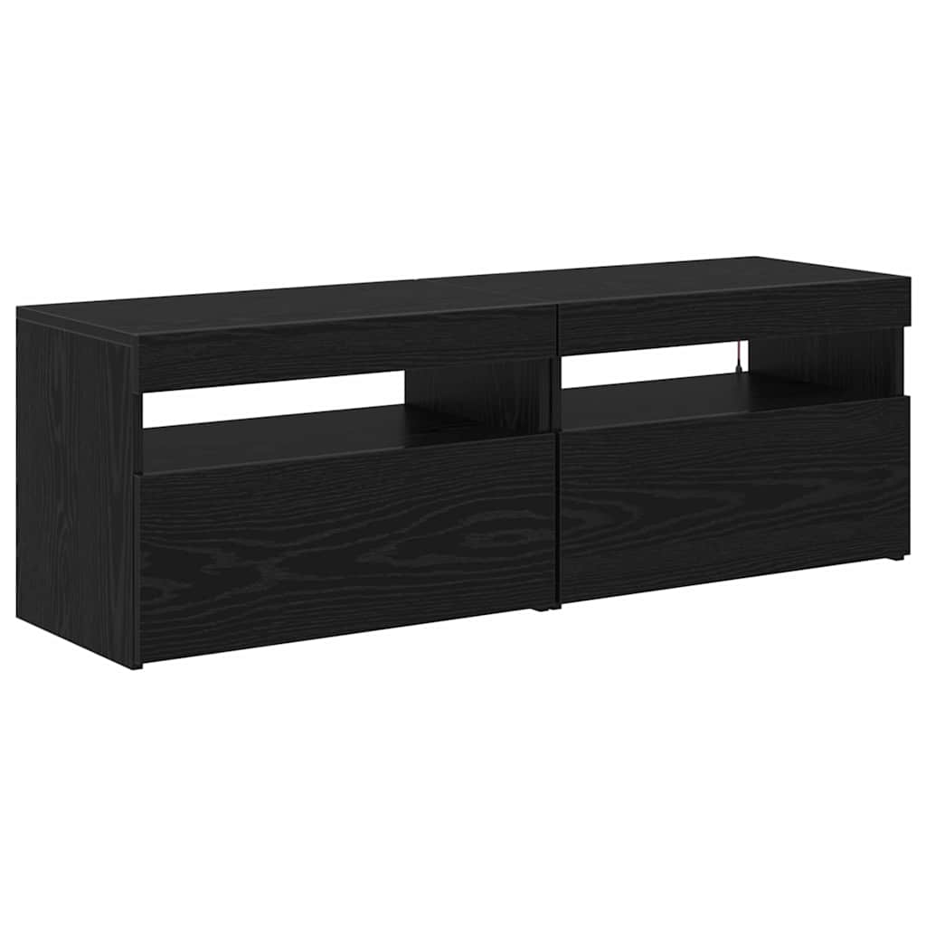 Gabinete para TV 2 pcs Preto 60 x 35 x 40 cm Madeira processada