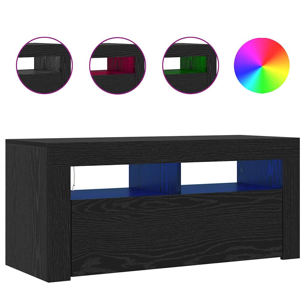 Gabinete para TV Carvalho Preto 90 x 35 x 40 cm