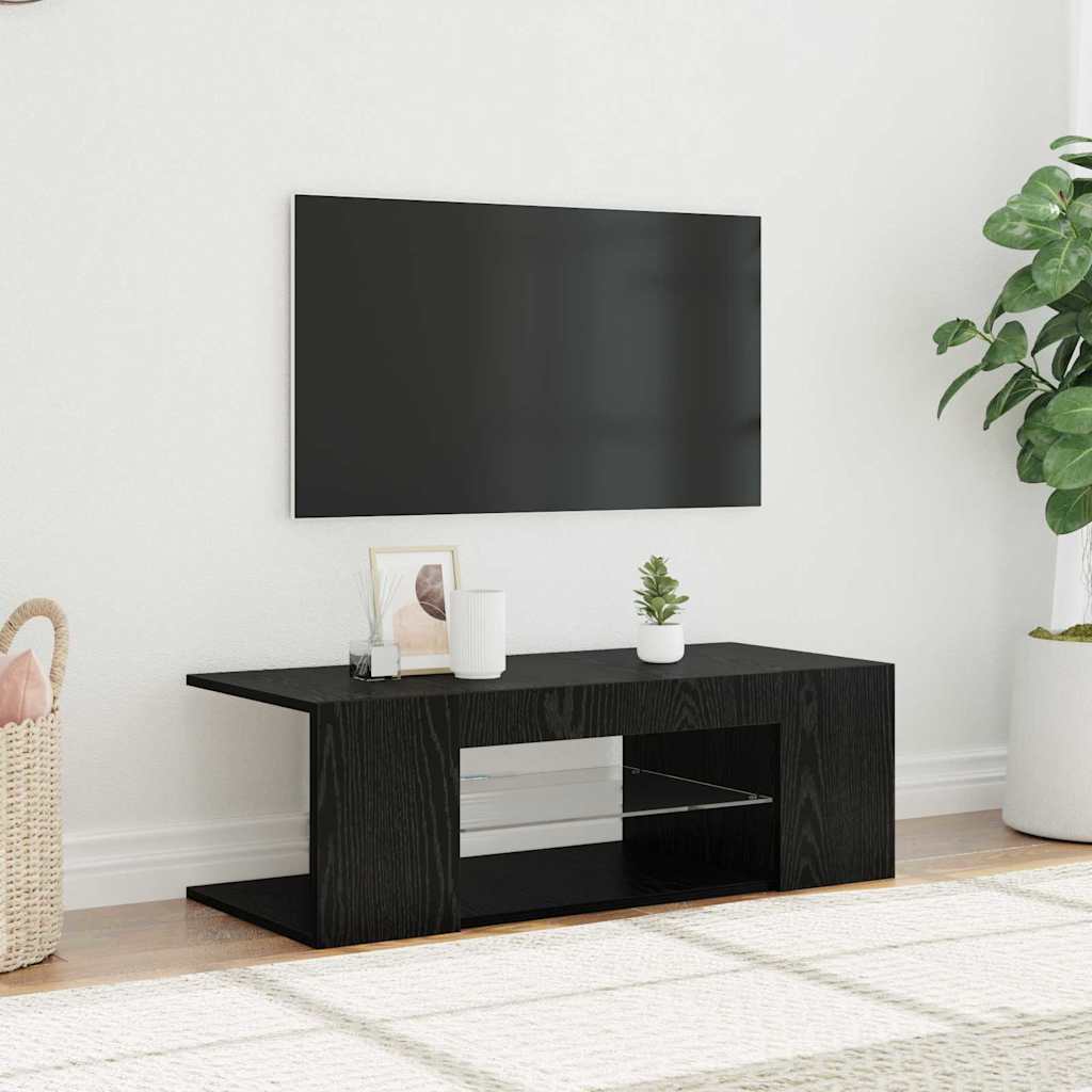 Gabinete para TV com gaveta Carvalho Preto 90 x 39 x 30 cm
