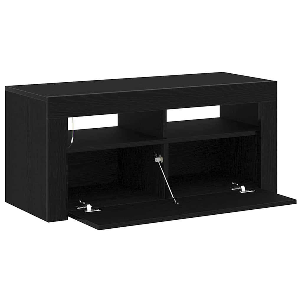 Gabinete para TV com gaveta Carvalho Preto 90 x 39 x 30 cm