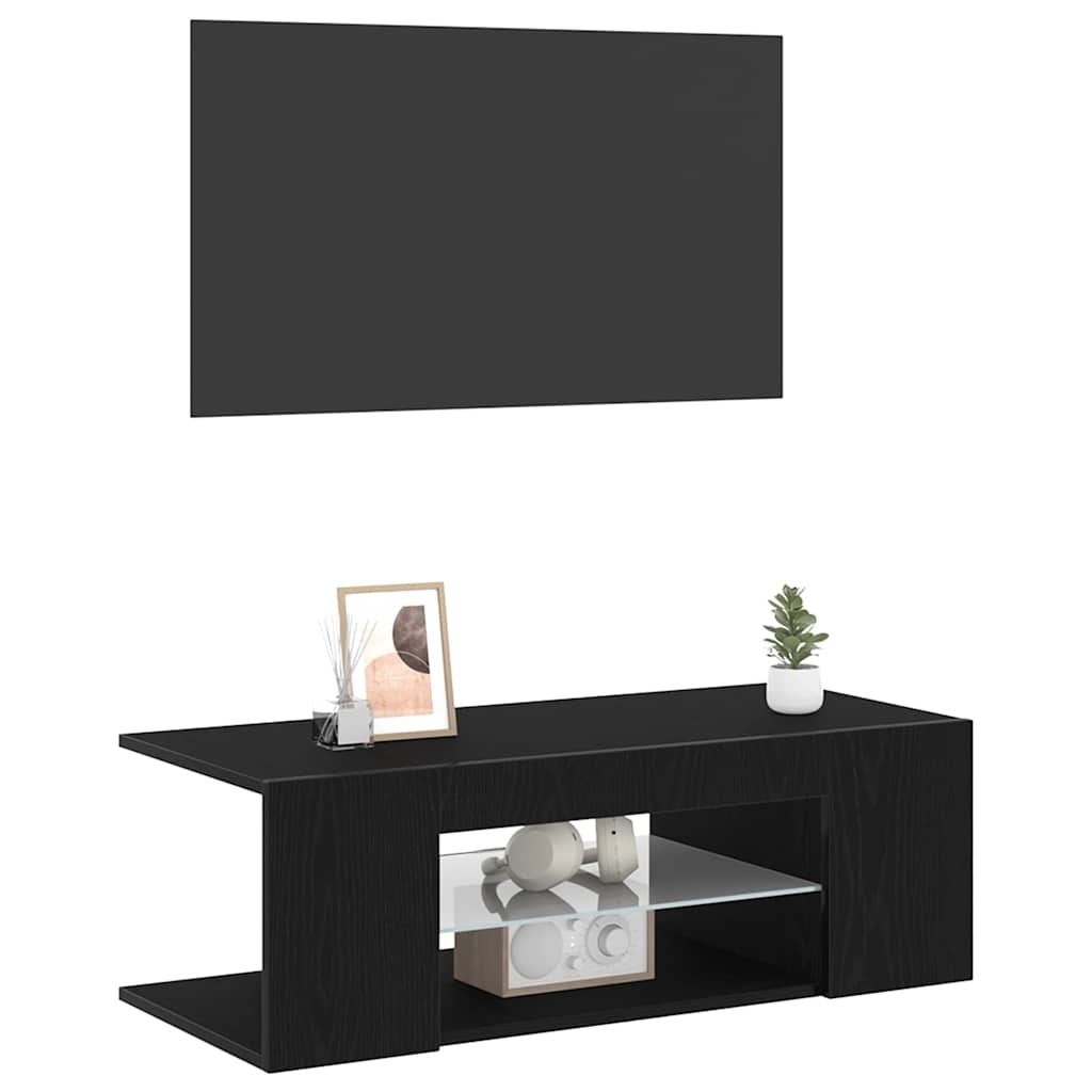 Gabinete para TV com gaveta Carvalho Preto 90 x 39 x 30 cm
