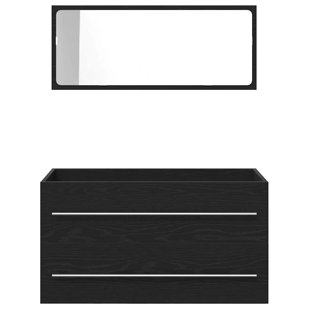 Armário de Pia com gaveta Carvalho Preto 90 x 45 x 1.5 cm