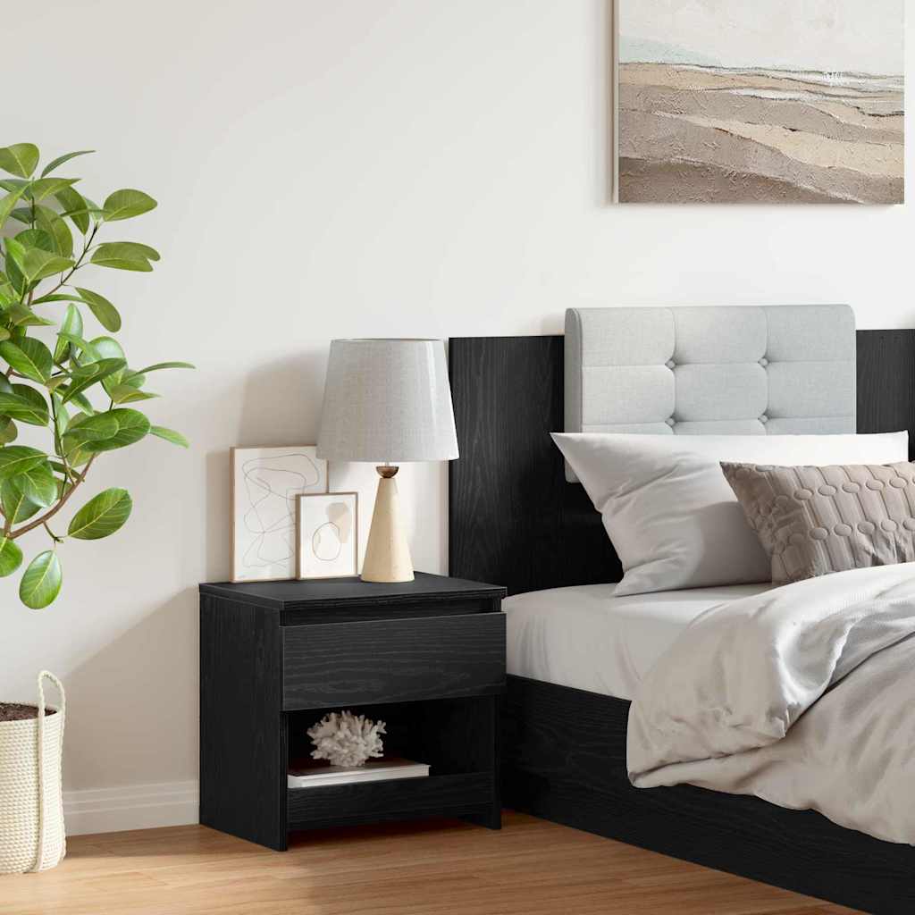 Armário de Cabeceira com gaveta Carvalho Preto 40 x 30 x 39 cm