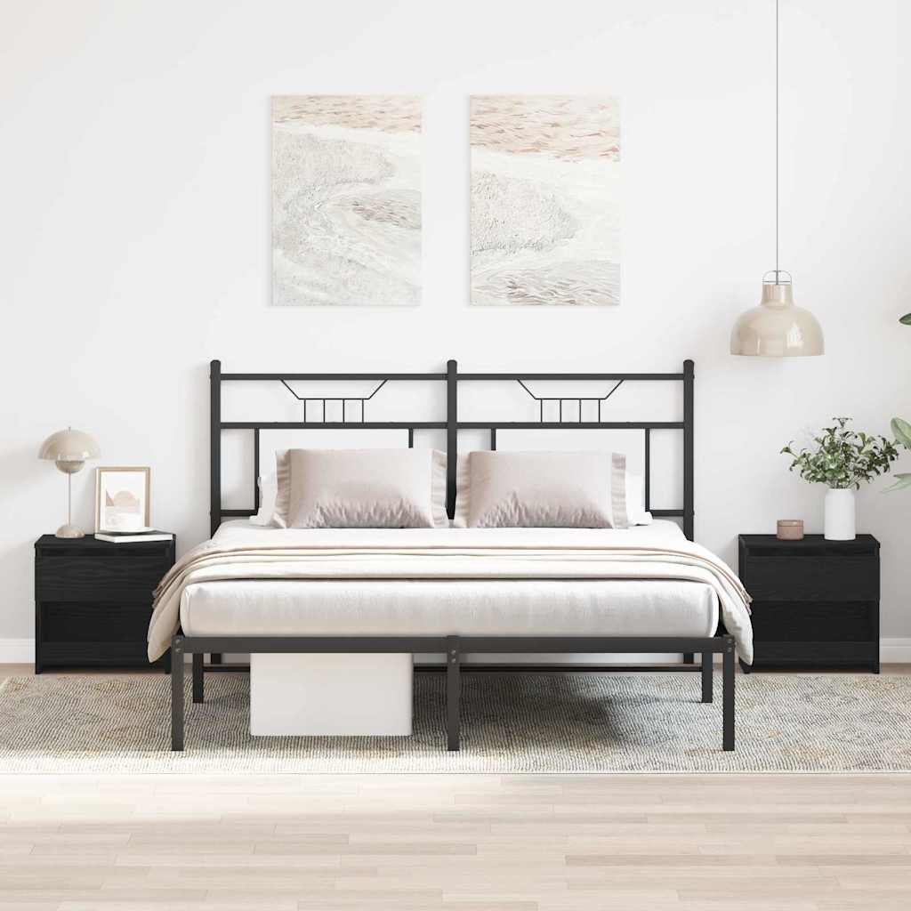 Armário de Cabeceira 2 pcs Carvalho Preto 40 x 30 x 39 cm