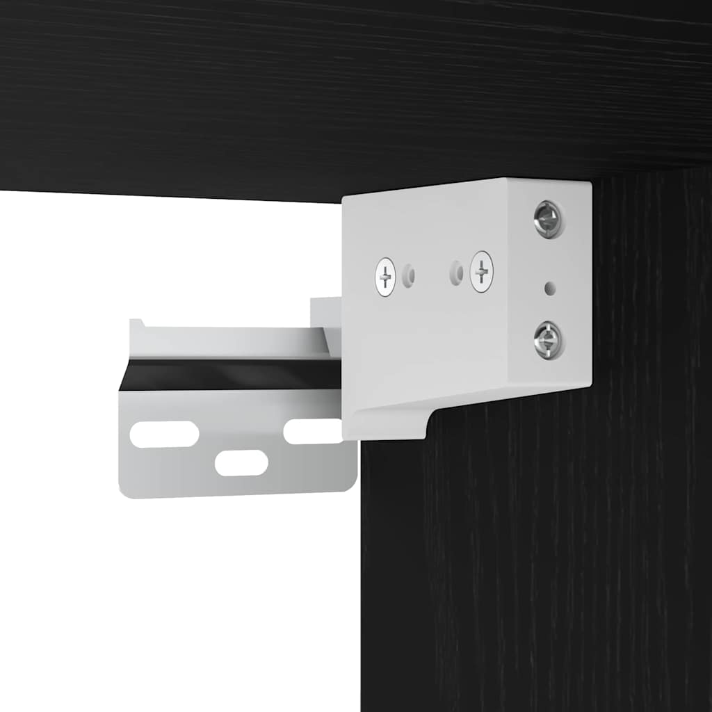 Prateleira de Parede com porta Carvalho preto 140 x 41 x 75 cm