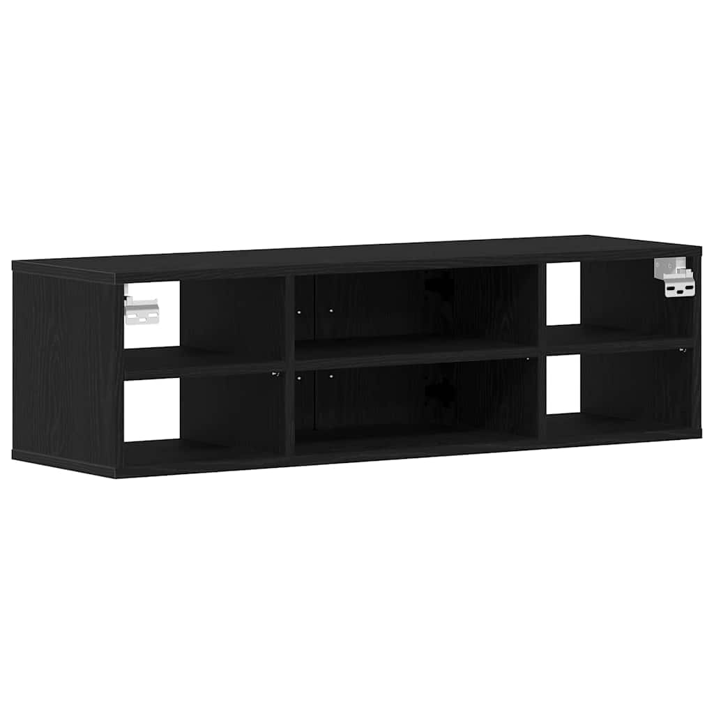 Prateleira de Parede com porta Carvalho preto 140 x 41 x 75 cm
