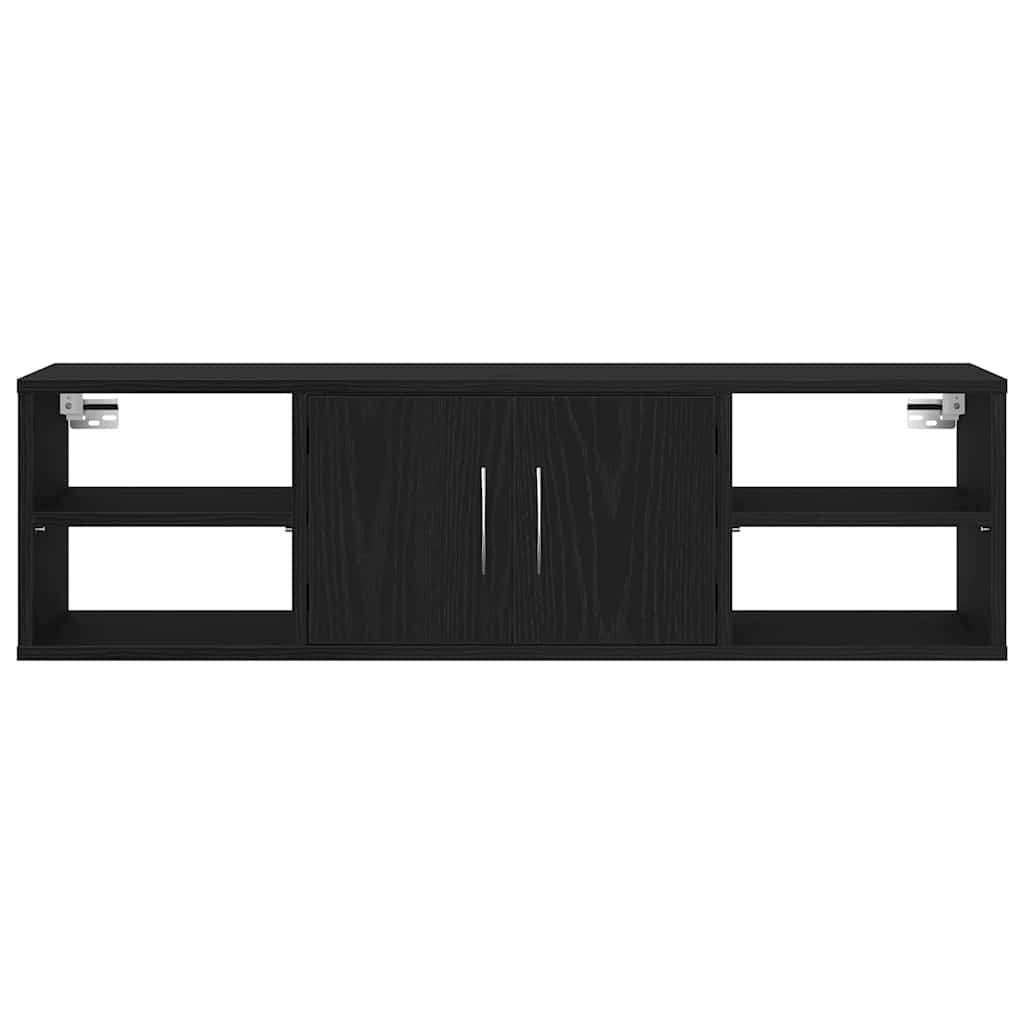 Prateleira de Parede com porta Carvalho preto 140 x 41 x 75 cm