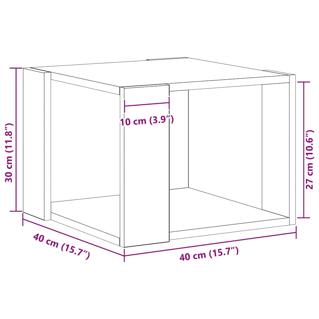Mesa de centro Carvalho preto 40 x 40 x 30 cm