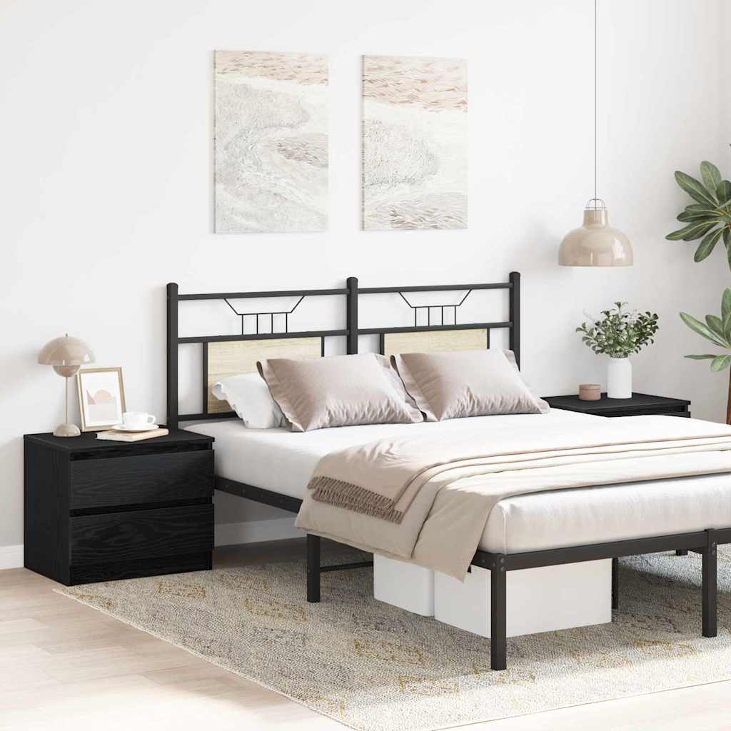 Armário de Cabeceira 2 pcs Carvalho preto 50 x 40 x 43.5 cm