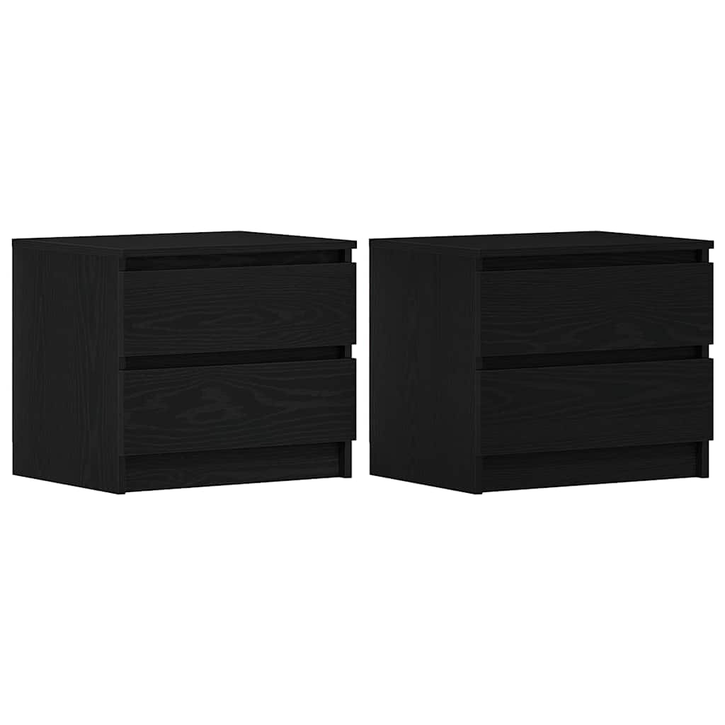 Armário de Cabeceira 2 pcs Carvalho preto 50 x 40 x 43.5 cm