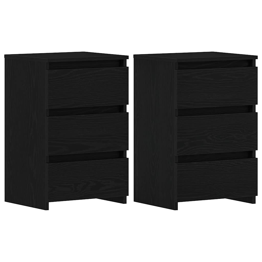 Armário de Cabeceira 2 pcs Carvalho preto 40 x 35 x 62,5 cm