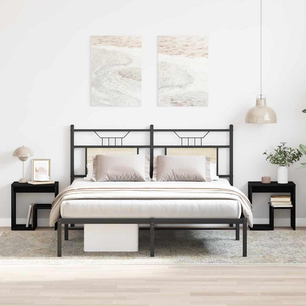 Armário de Cabeceira 2 pcs Carvalho preto 40 x 30 x 40 cm