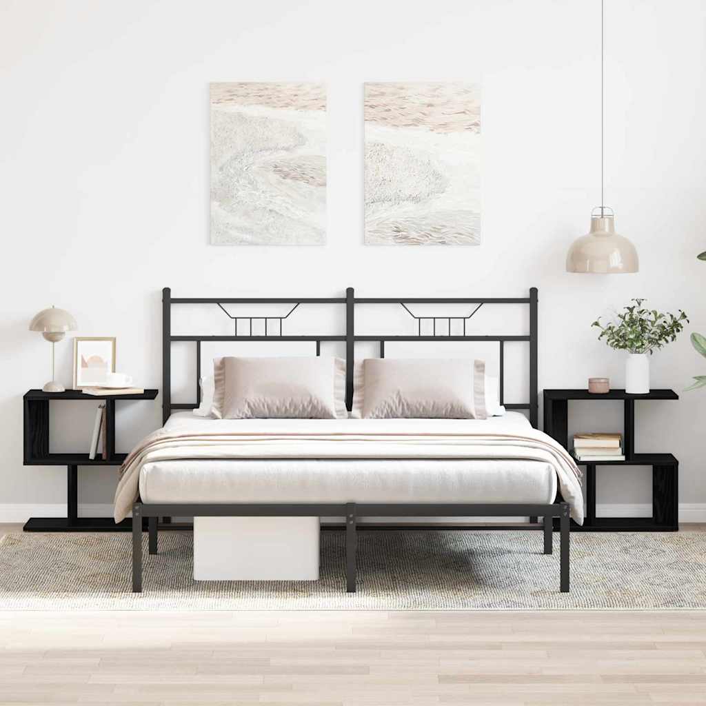 Armário de Cabeceira 2 pcs Carvalho preto 50 x 30 x 51,5 cm