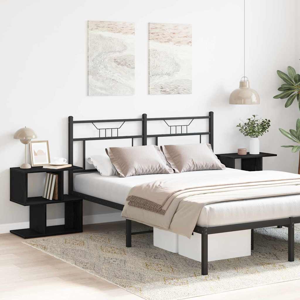 Armário de Cabeceira 2 pcs Carvalho preto 50 x 30 x 51,5 cm