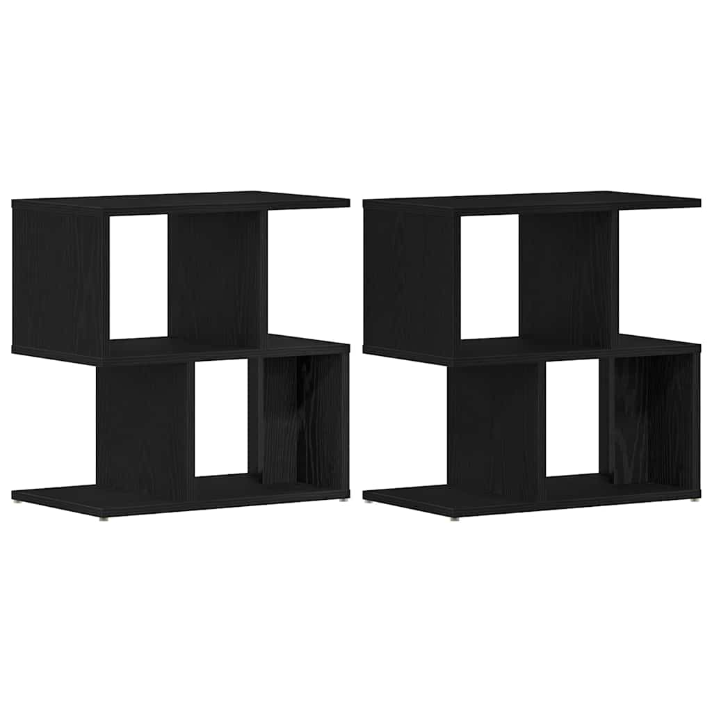 Armário de Cabeceira 2 pcs Carvalho preto 50 x 30 x 51,5 cm