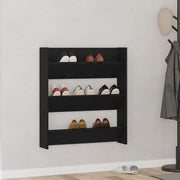 Armário para Sapatos de Parede Carvalho Preto 80 x 18 x 90 cm