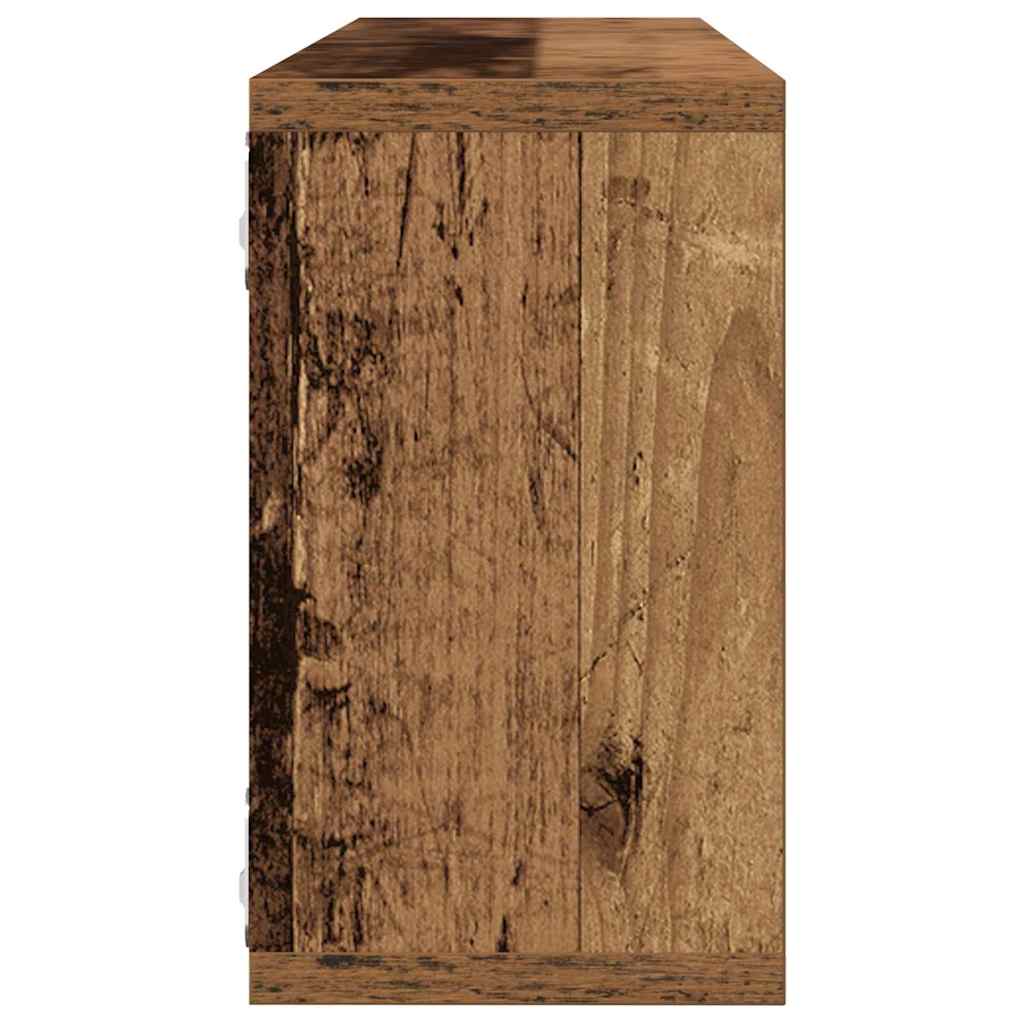 Prateleira de Parede 4 pcs Madeira Antiga 80 x 15 x 26 cm