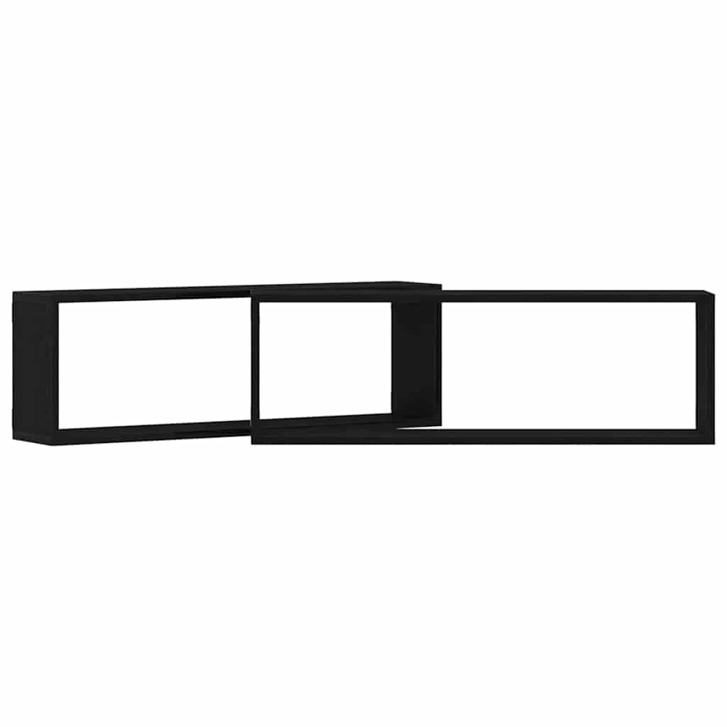 Prateleira de Parede 2 pcs Carvalho Preto 80 x 15 x 26 cm