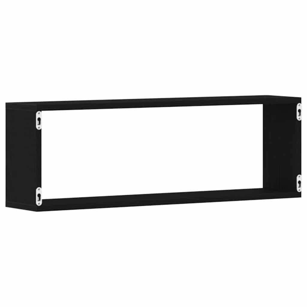 Prateleira de Parede 2 pcs Carvalho Preto 80 x 15 x 26 cm
