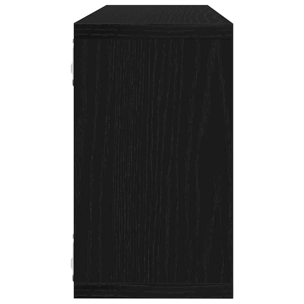 Prateleira de Parede 2 pcs Carvalho Preto 80 x 15 x 26 cm