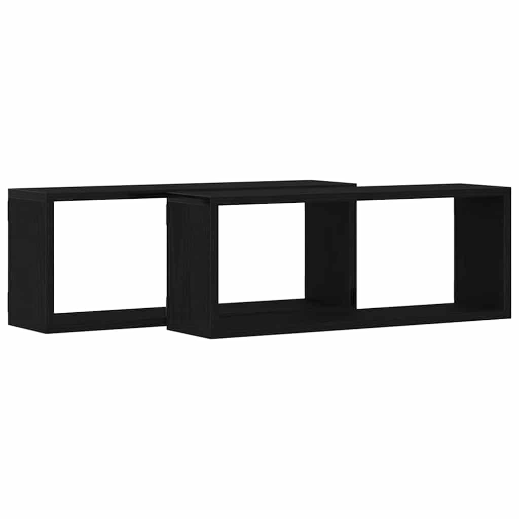 Prateleiras de Parede 2 pcs Carvalho preto 60 x 15 x 23 cm