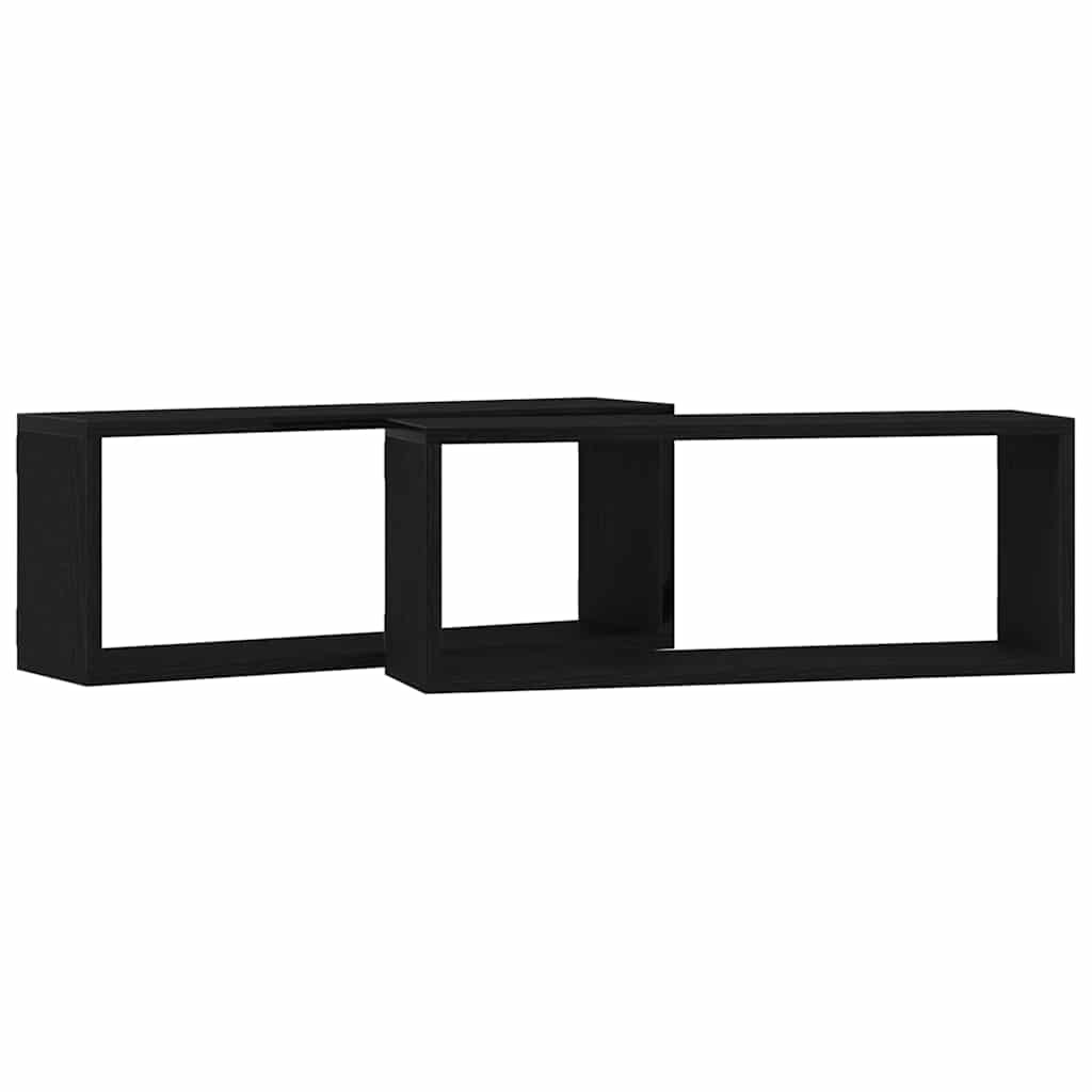 Prateleiras de Parede 2 pcs Carvalho preto 60 x 15 x 23 cm