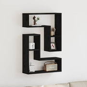 Prateleiras de Parede 2 pcs Carvalho preto 50 x 15 x 85 cm
