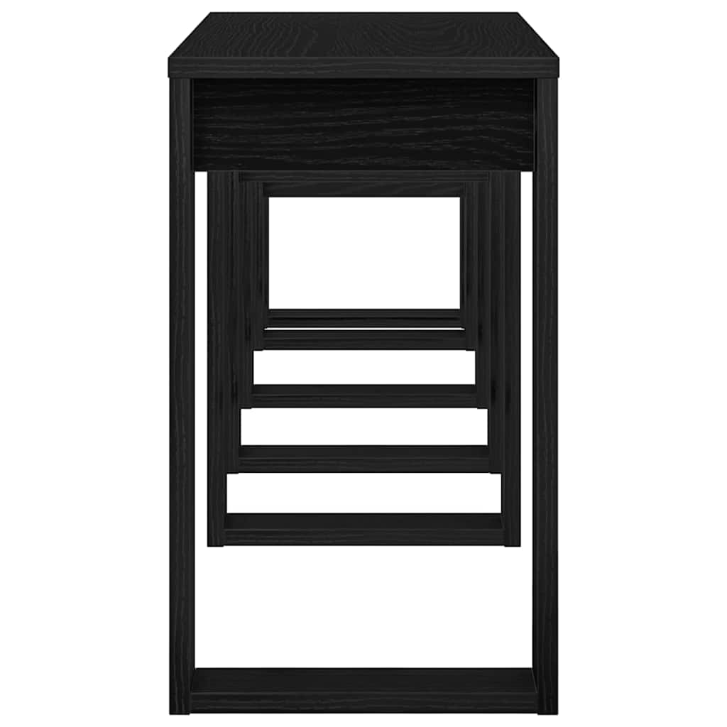 Mesas encaixáveis 3 pcs Carvalho Preto 61 x 28 x 47 cm