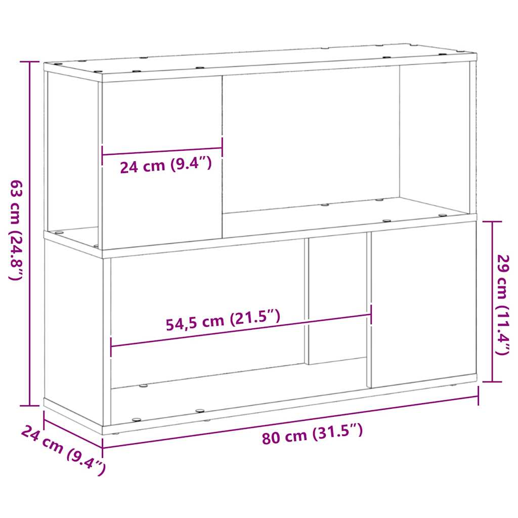Conjunto de móvel de TV Carvalho Preto 80 x 24 x 63 cm