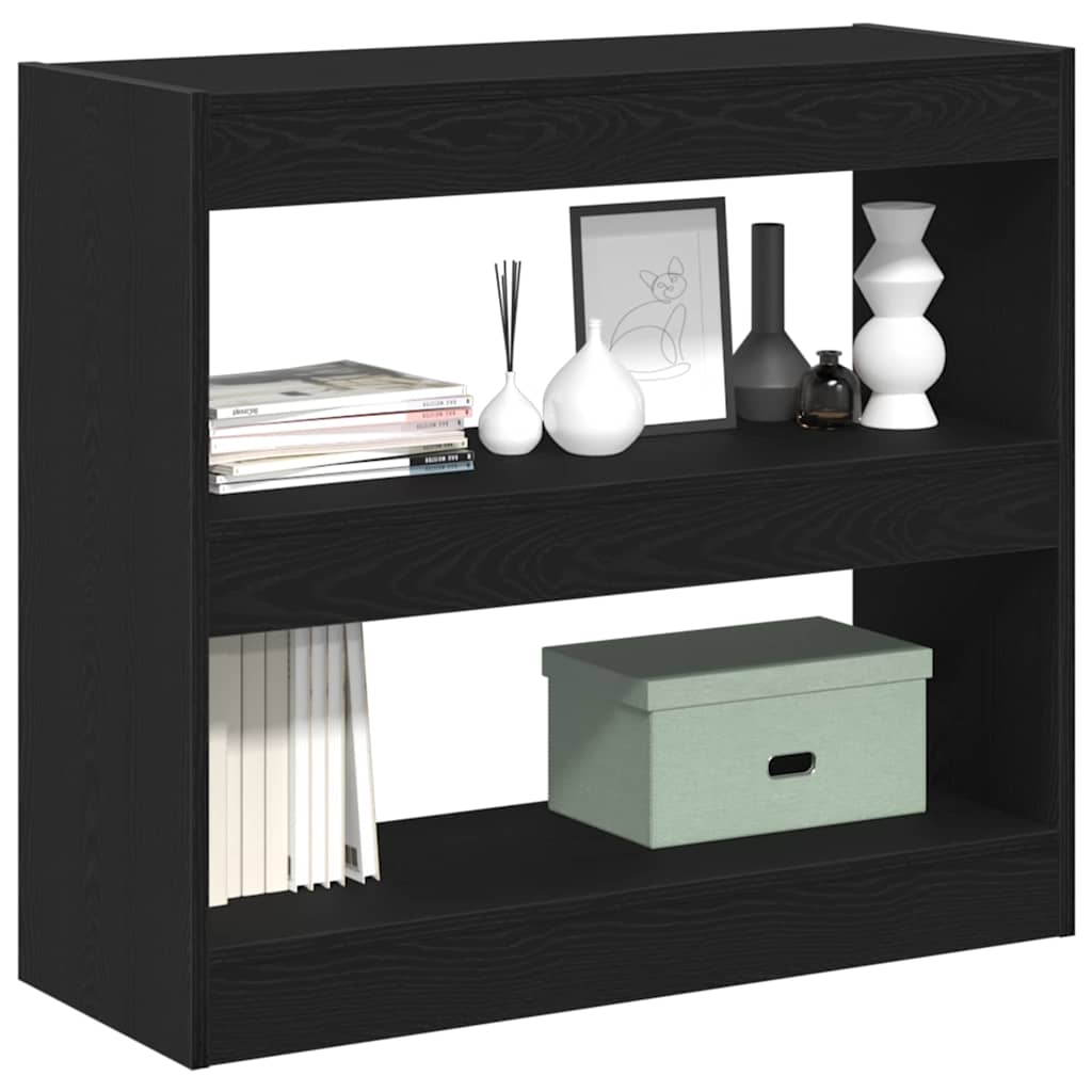 Gabinete de Livros 2 pcs Carvalho Preto 80 x 30 x 72 cm