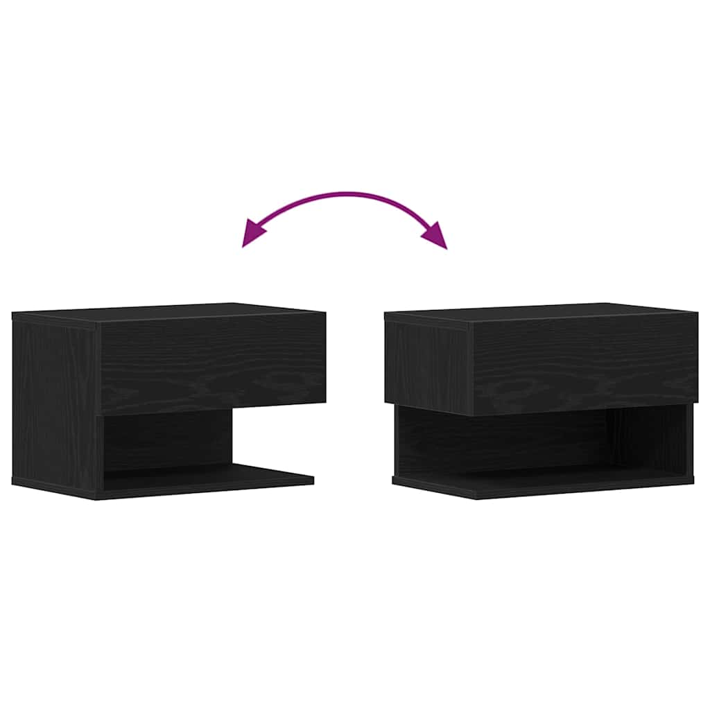 Armário de Cabeceira Carvalho preto 46 x 29.5 x 30 cm