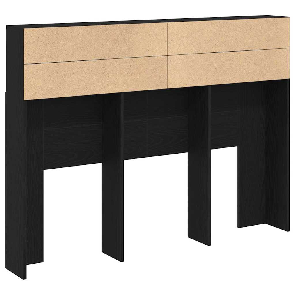 Cabeceira com Armário Carvalho preto 140 x 19 x 103.5 cm