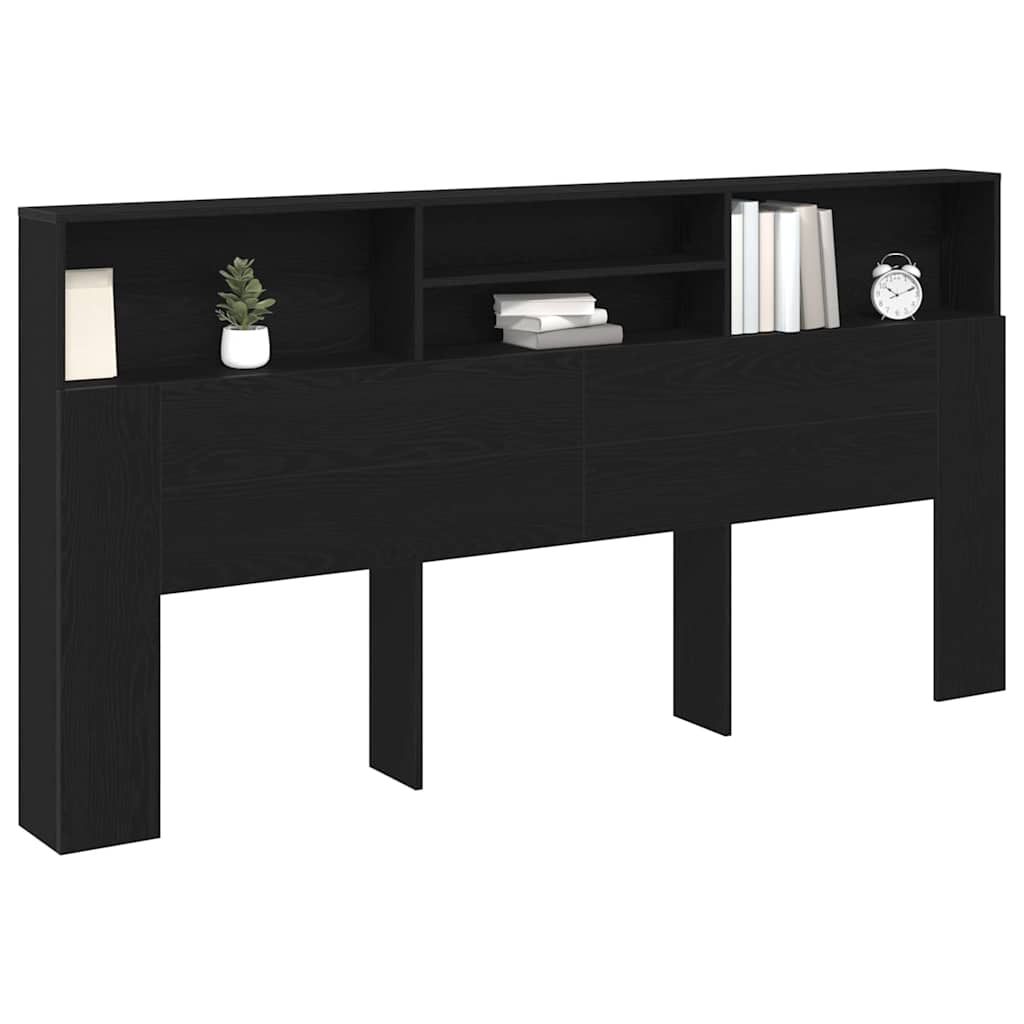 Cabeceira com Armário Carvalho preto 200 x 19 x 103.5 cm