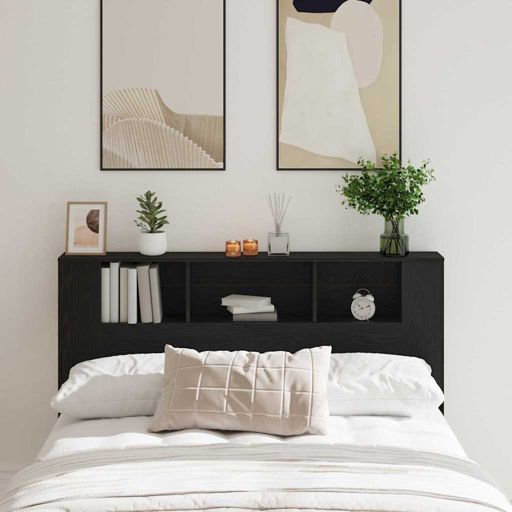 Cabeceira com Armário Carvalho preto 160 x 19 x 104.5 cm