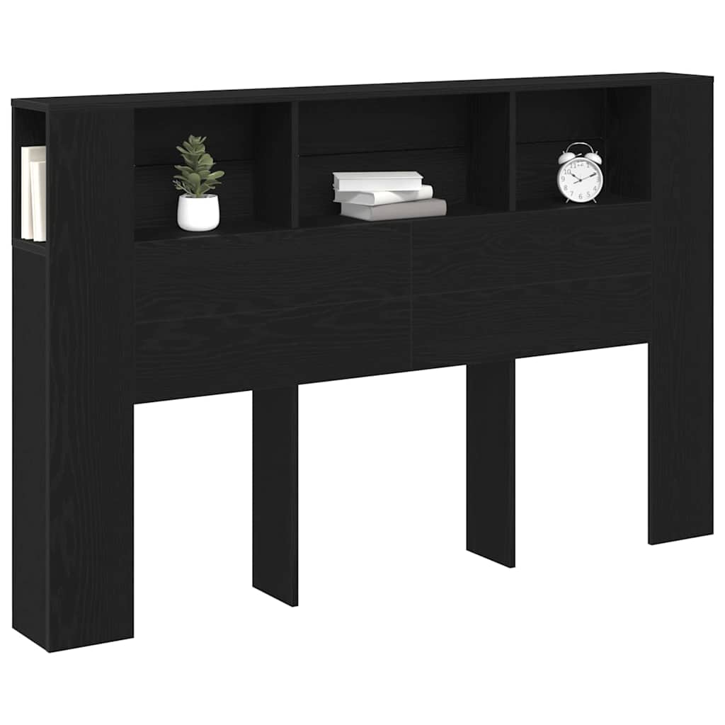Cabeceira com Armário Carvalho preto 160 x 19 x 104.5 cm