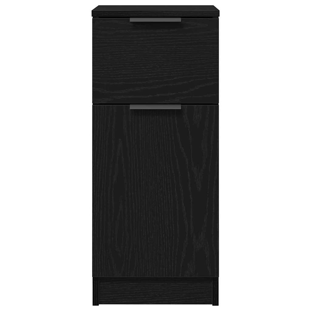 Aparadores com gaveta 2 pcs Carvalho preto 30 x 30 x 70 cm