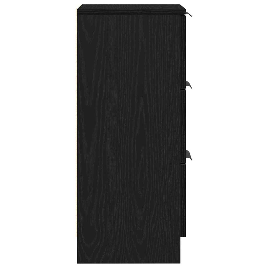 Aparadores com gaveta 2 pcs Carvalho preto 30 x 30 x 70 cm