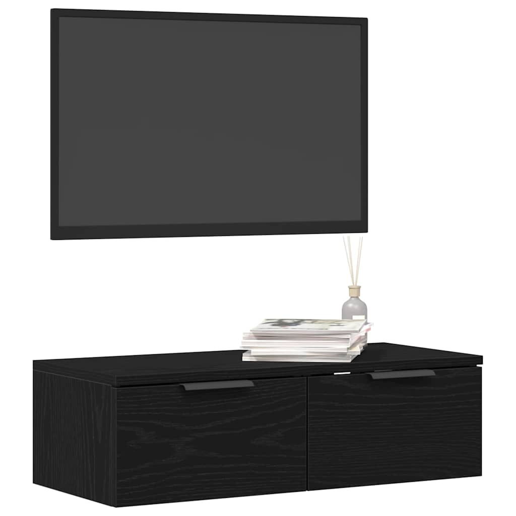 Armário de Parede com gaveta Carvalho preto 68 x 30 x 20 cm