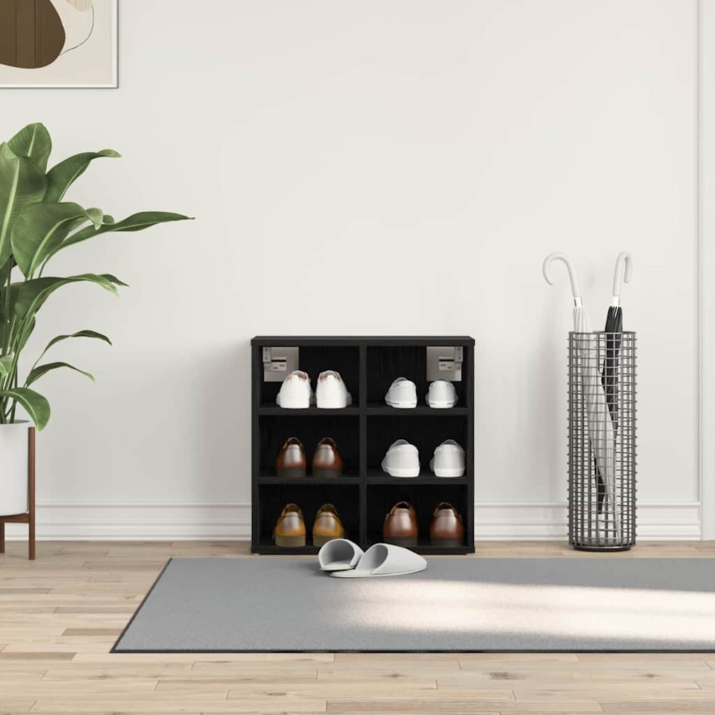 Armário de Sapatos Carvalho Preto 52 x 30 x 50,5 cm