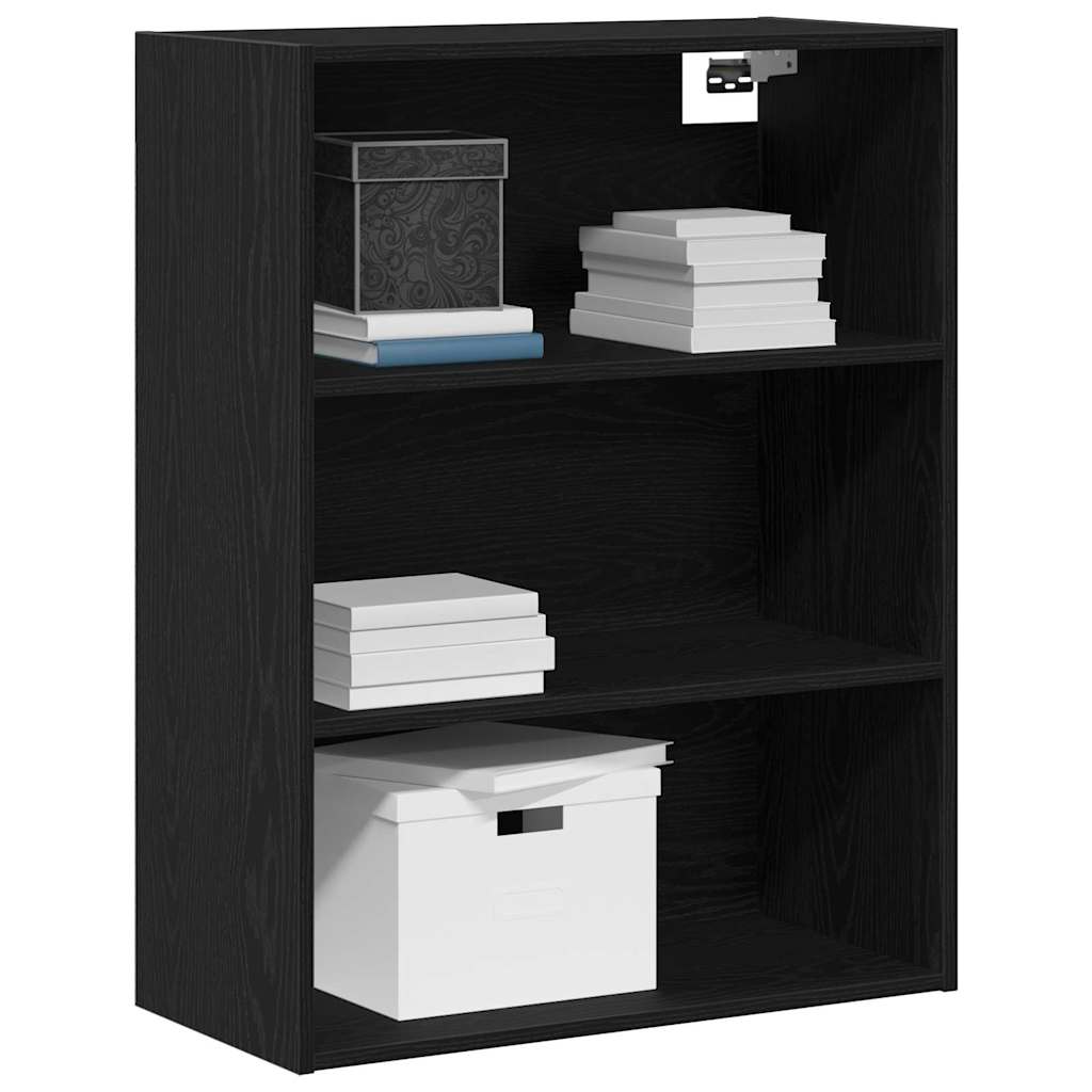 Gabinete de Parede Suspenso Carvalho Preto 69,5 x 32,5 x 90 cm