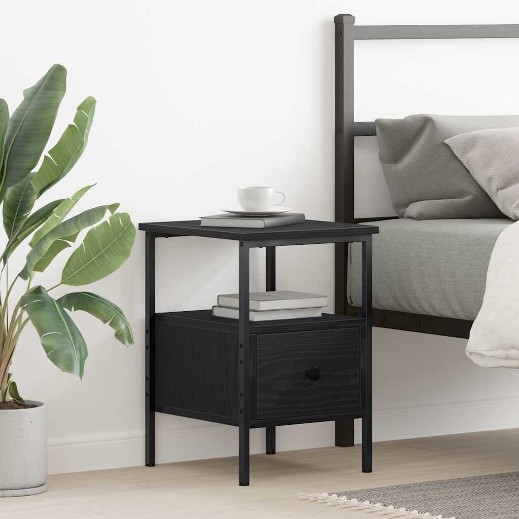 Armário de Cabeceira com gaveta Carvalho preto 34 x 36 x 50 cm