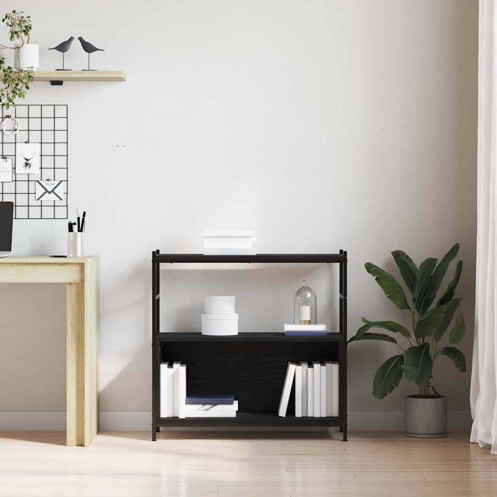 Estante Carvalho preto 80 x 30 x 78.5 cm Madeira processada