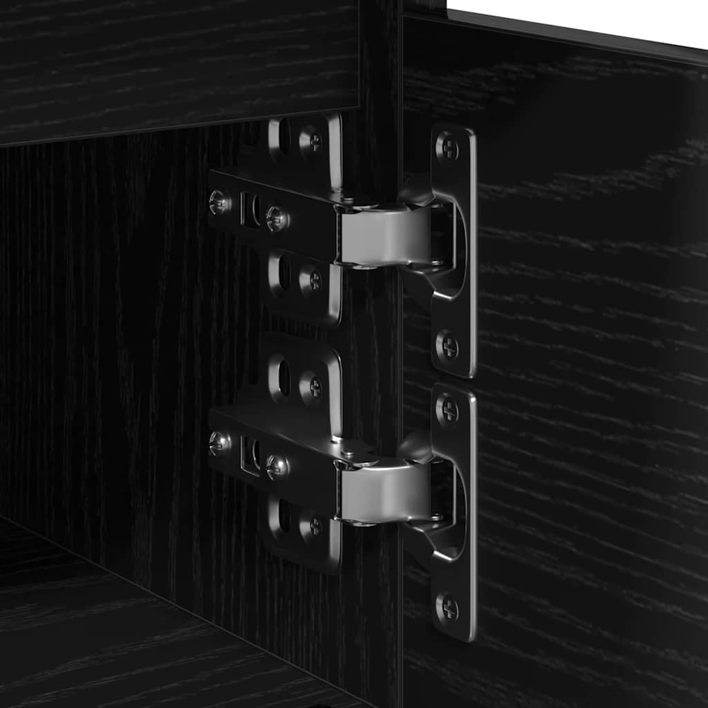 Armário de Cabeceira com gaveta Carvalho Preto 40 x 35 x 50 cm