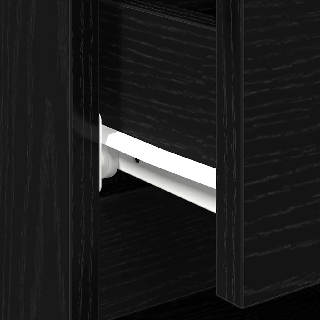 Armário de Cabeceira com gaveta Carvalho Preto 40 x 35 x 50 cm