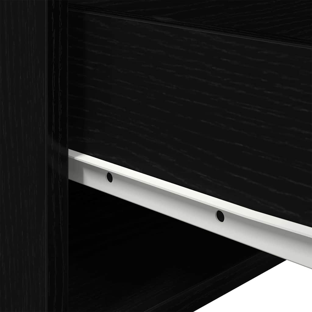 Armário de Cama Montado na Parede com gaveta com Carvalho Preto